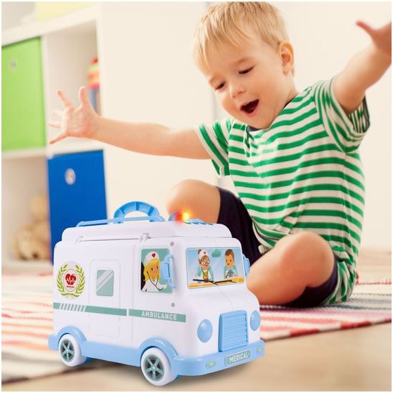 Rozkládací sanitka pro panenku s příslušenstvím Ambulance Car