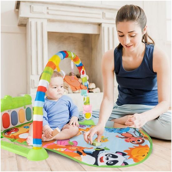 Dětská hrací deka s piankem Pedal Piano - modrá