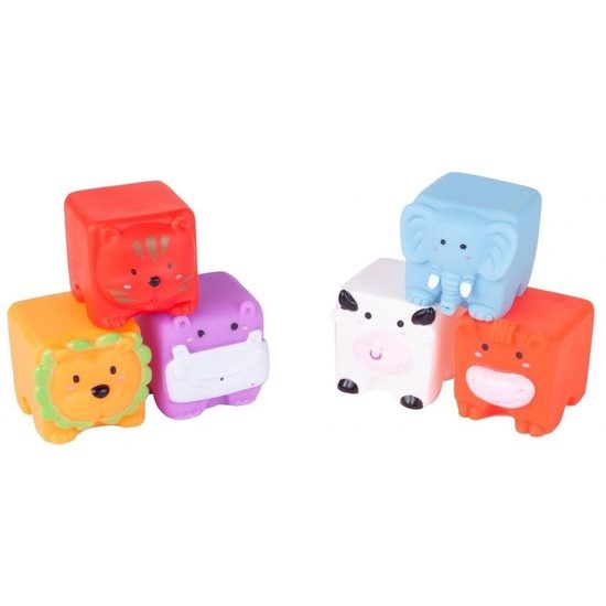 Senzorické kostky se zvířátky pro nejmenší Bath Toys 6 kusů