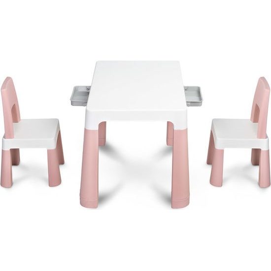 Dětský stůl Monti + 2 židle růžový