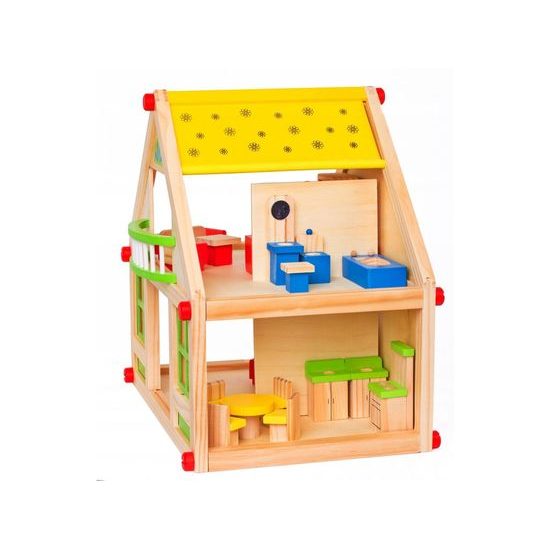 Doris dřevěný domeček pro panenky s balkónem