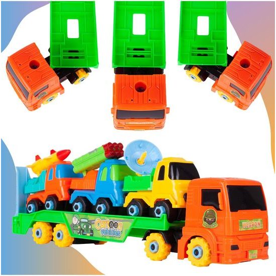 Šroubovací nákladní auto se 3 autíčky Cartoon Vehicle