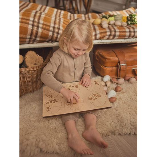 Vajcia - edukatívne drevené puzzle - ČESKÁ VERZIA