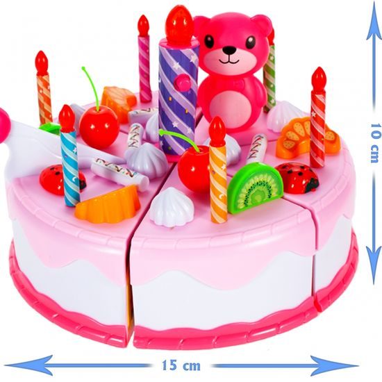 Ecotoys narozeninová sada Dort růžová 80 součástí