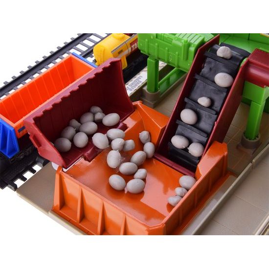 Dětská vláčkodráha na baterie s kamenolomem Construction Train 320 cm