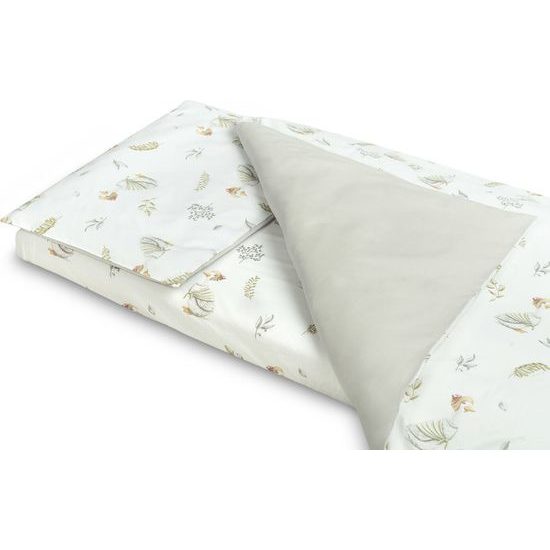 Sada povlečení do postýlky 2ks + prostěradlo 100x135 cm pírka