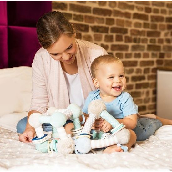 Baby Ono Edukační hračka pyramida Tiny Yoga triangl modrá