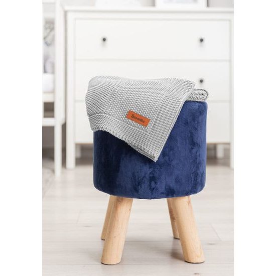 Sensillo dětská deka do kočárku pletená 100% bavlna šedá