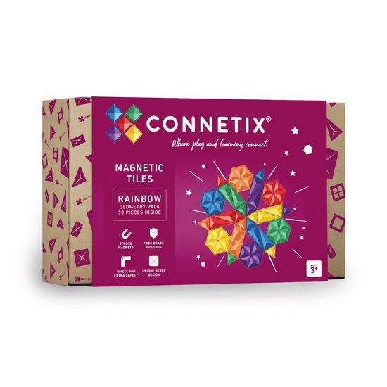 Geometrická sada Connetix Rainbow Geometry pack 30ks