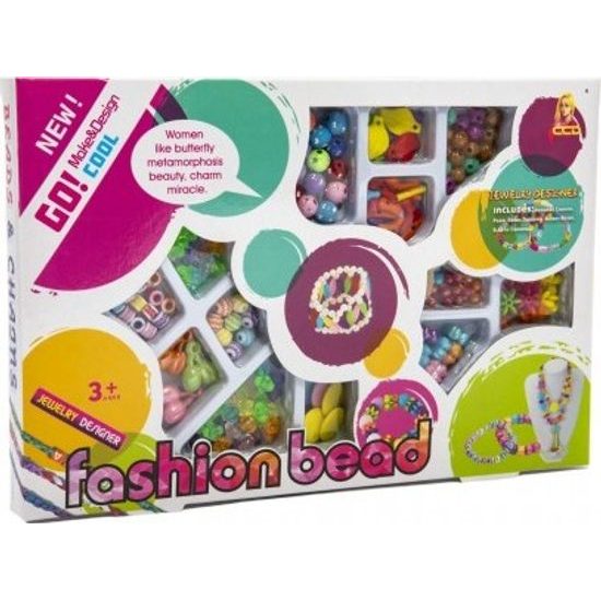 Korálky plastové - barevné se šňůrkou