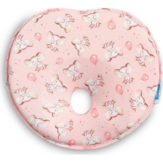 Ergonomický polštář pod hlavičku, Sloník, růžová