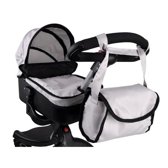 Alice moderní hluboký kočárek pro panenky 4544 šedý