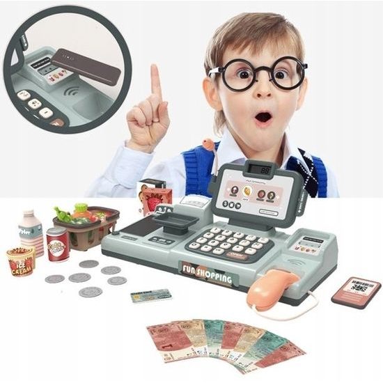 Dětská elektronická pokladna s váhou a pohyblivým pásem Fun Shopping II