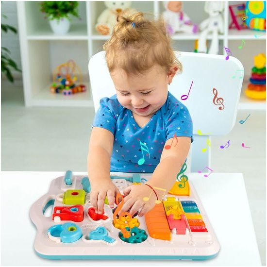 Edukační stoleček s piankem a zvuky 2v1 Game Table