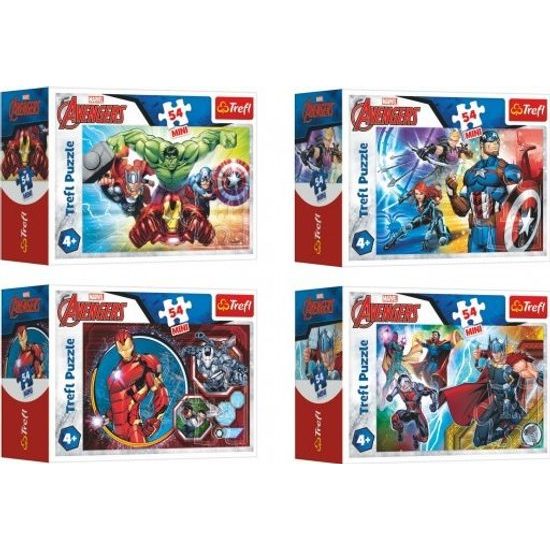 Minipuzzle 54 dílků Avengers/Hrdinové - mix 4 druhy
