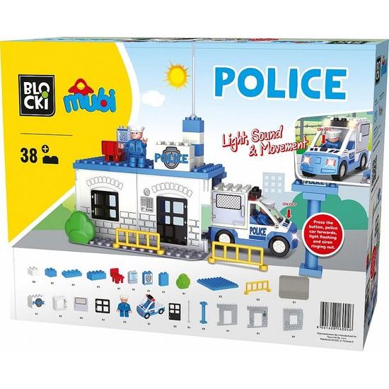 Blocki Mubi stavebnice Policejní stanice se světlem a zvukem 38 dílů