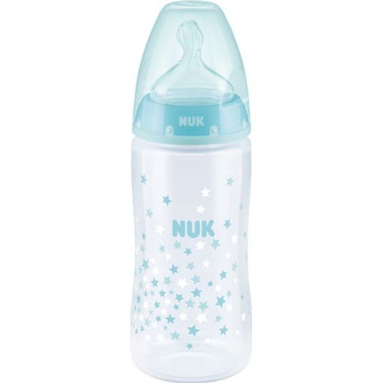Nuk Láhev indikátor teploty, latexová savička, 0-6m - bílá