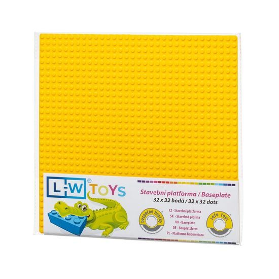 LW Toys Podložka na stavění 32x32 bodů - žlutá
