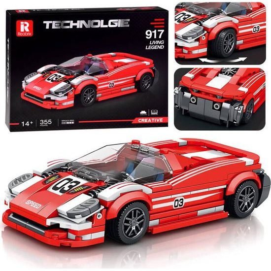 Sportovní červené auto 917 technická stavebnice 355 dílků