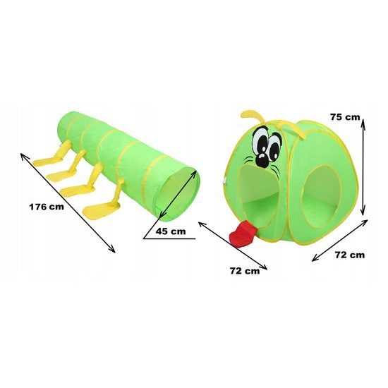 Ecotoys dětský stan s tunelem Stonožka