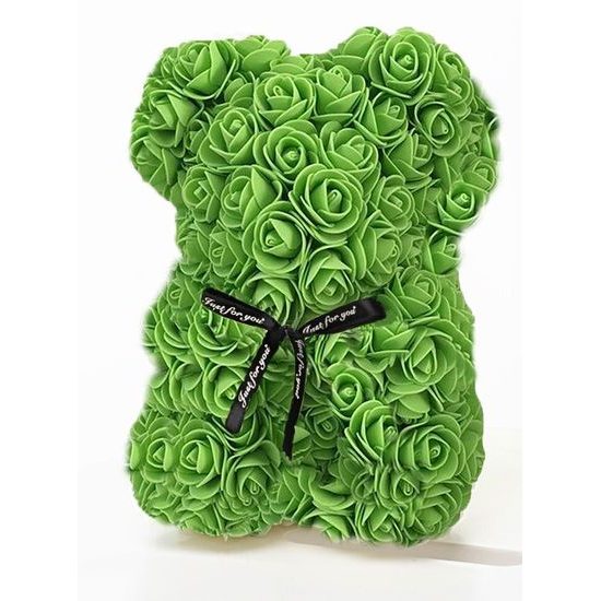 Medvídek z růží zelený Rose Bear 25 cm