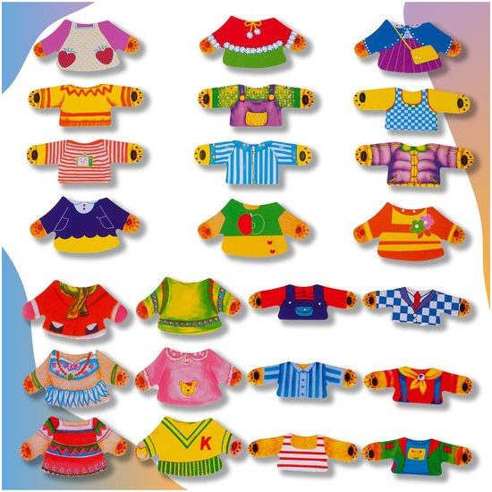 Dřevěná ukládačka s medvídky Bear Dresses