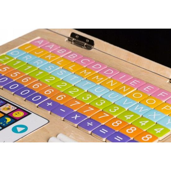 Ecotoys dřevěný notebook s magnetickým monitorem