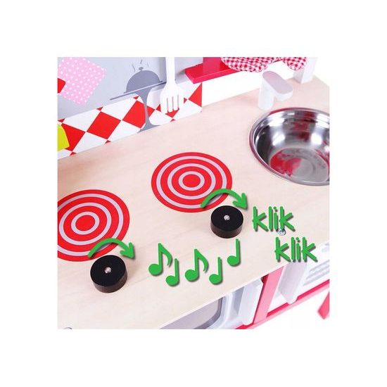 Ecotoys dětská dřevěná kuchyňka s troubou