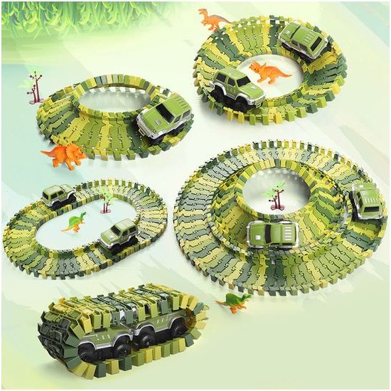 Autodráha s autíčkem na baterie a dinosaury 200 dílků Dino Track