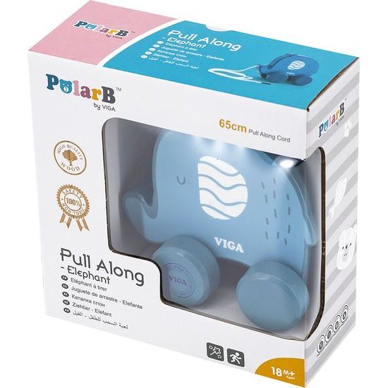 Dřevěná tahací hračka na šňůrce Viga Slon
