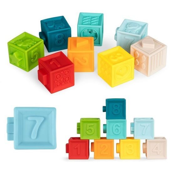 Haunger senzorické kostky pro nejmenší Textured Blocks 8 kusů