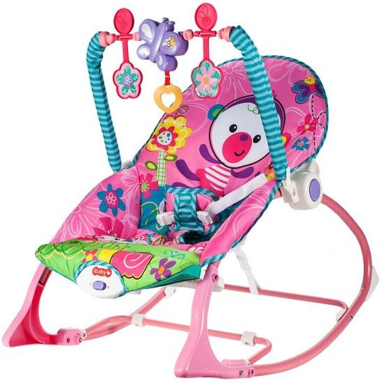 Dojčenské ležadlo 3v1 s vibráciami Baby Rocker ružové