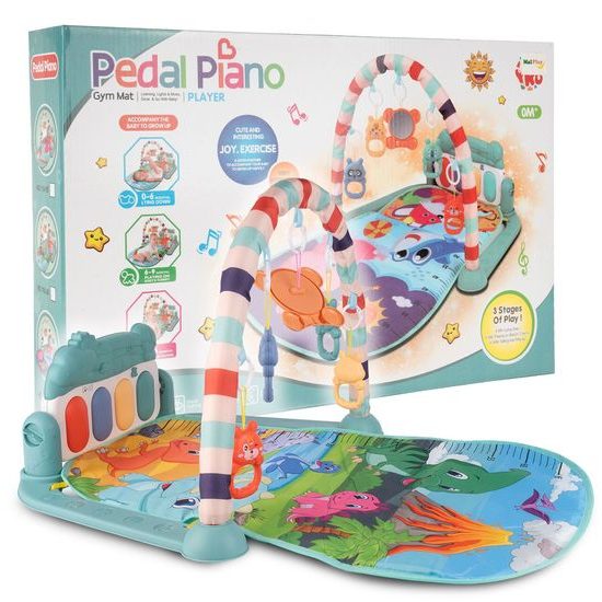 Dětská hrací deka s piankem Pedal Piano - modrá