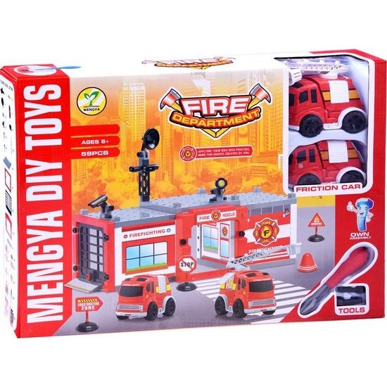 Stavebnice hasičský záchranný sbor hasiči a zbrojnice 59 ks