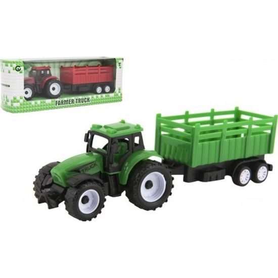 Traktor s vlekem - na volný chod - mix 2 barvy