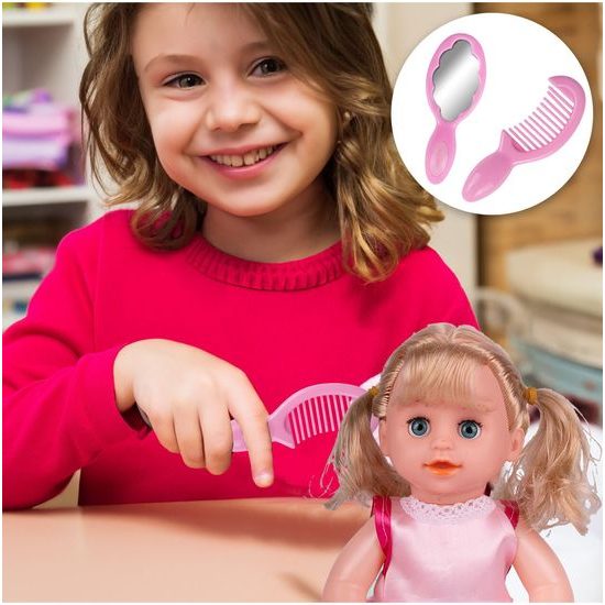 Postýlka pro panenku Play House 37 cm s panenkou a příslušenstvím