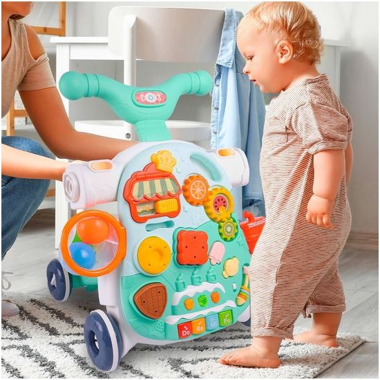 Haunger chodítko 2v1 s hracím stolečkem a košíkovou Active Table - zelené