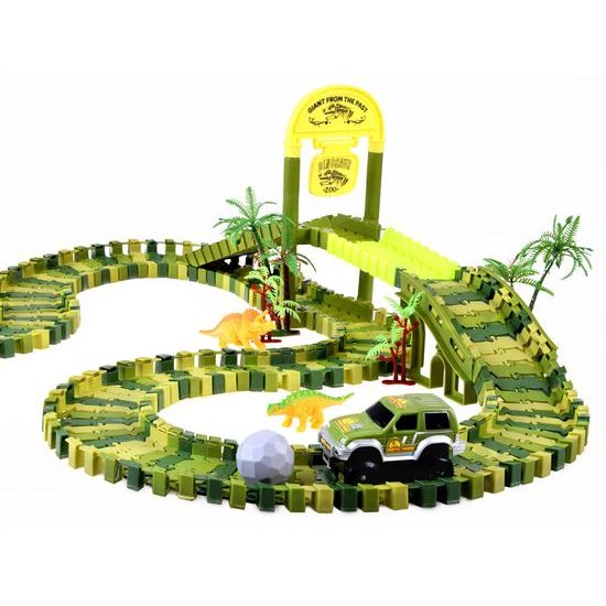Autodráha s autíčkem na baterie a dinosaury 168 dílků Dino Track