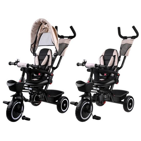 VYZKOUŠENO Dětská tříkolka Tiny Bike s otočným sedadlem 3v1 béžová