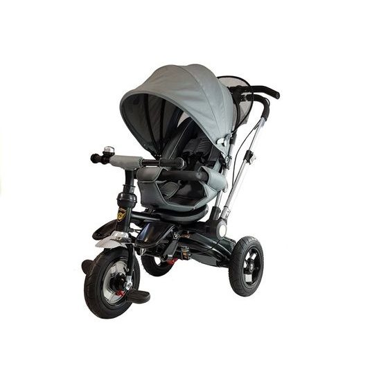 Majlo Toys oboustranná tříkolka s nafukovacími koly PRO700 stříbrná