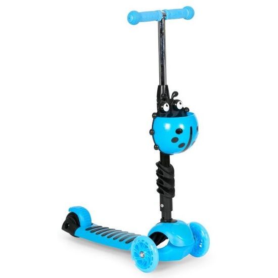 Ecotoys dětská koloběžka se svítícími koly Bedrunka modrá 5v1