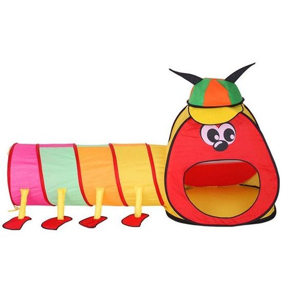 Majlo Toys dětský stan s tunelem Veselá stonožka