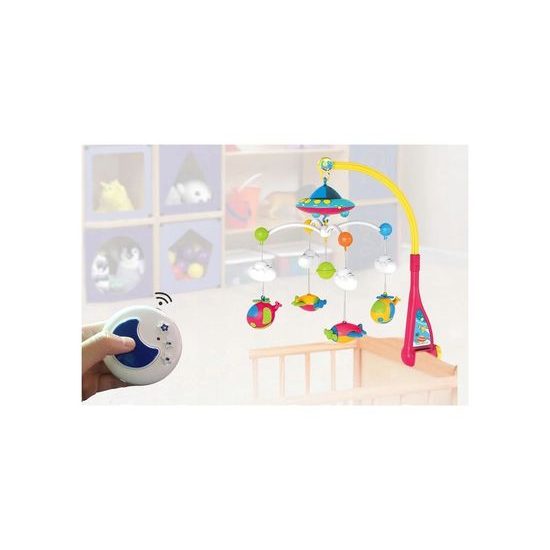 Haunger kolotoč nad postýlku s dálkovým ovladačem a projektorem