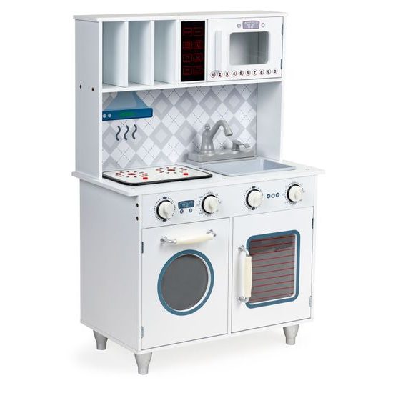 Ecotoys dětská dřevěná kuchyňka se zvuky a LED efekty Fancy Kitchen
