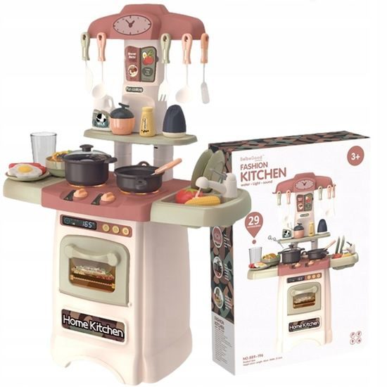 Doris dětská mini kuchyňka se zvuky a tekoucí vodou Fashion Kitchen - růžová
