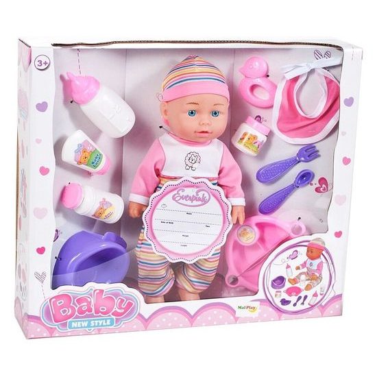 Dětská panenka s příslušenstvím Emilka 30 cm