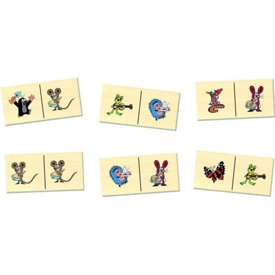 Dřevěné Domino Krtek - společenská hra 28 dílků