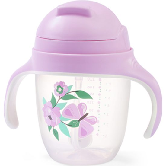 Dětský hrneček se zatíženým brčkem - fialový