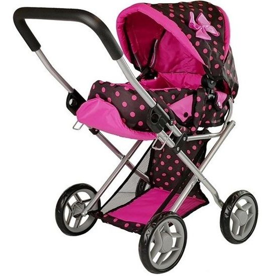 Kočárek pro panenky Alice 9346D kombinovaný černý