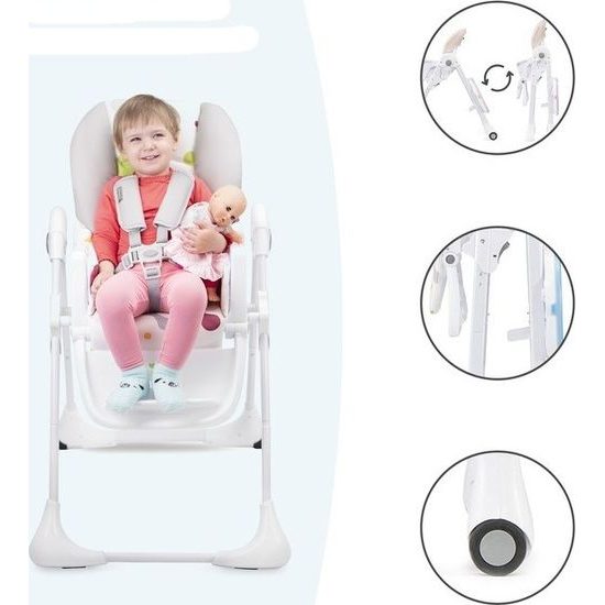 Jídelní židlička Kinderkraft Yummy růžová